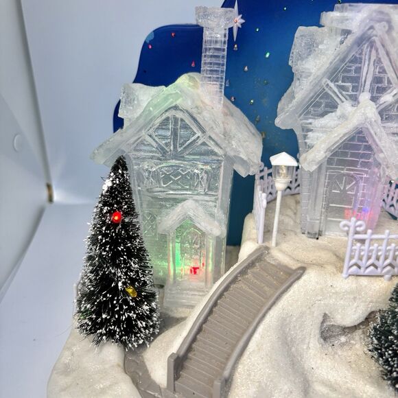 2007 Home Elements LED Light Up Christmas Holiday Snow Covered Village Glitter - Picture 5 of 8